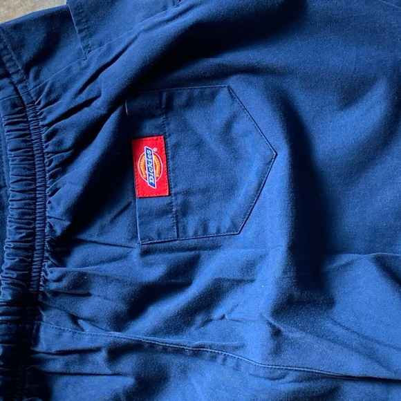 Womens Dickies MEDIUM SHORT navy blue flare leg scrubs medical pants - Picture 7 of 8